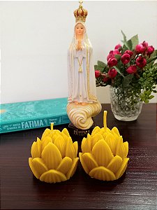 Vela de cera de abelha flor - 2 unidades