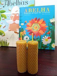 Vela de cera de abelha alveolada P - 2 unidades