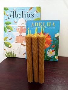 Vela de cera de abelha alveolada G - 6 unidades