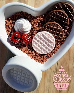 Forma De Silicone Bolacha Waffle