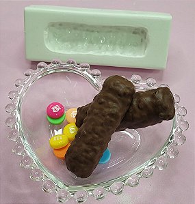 Forma de Silicone Barrinha de Chocolate com Flocos