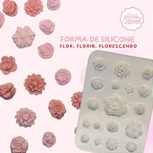 Forma de Silicone Flor, Florir, Florescendo