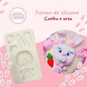 Forma de Silicone Coelho e Urso