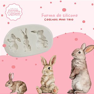 Formas de Silicone Coelhos Mini Trio