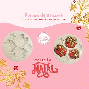 Forma de Silicone Caixa de Presente de Natal