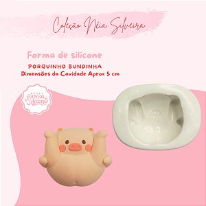 Molde de Silicone Porquinho Bundinha