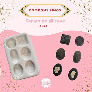 Molde de Silicone Bombons Finos Ouro