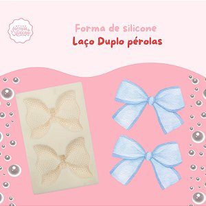 Molde de Silicone Laço Duplo Pérolas