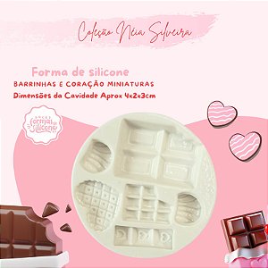 Molde de Silicone Barrinhas e Coração Miniaturas