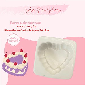 Molde de Silicone Bolo Coração