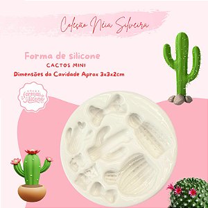 Molde de Silicone Cactos Mini