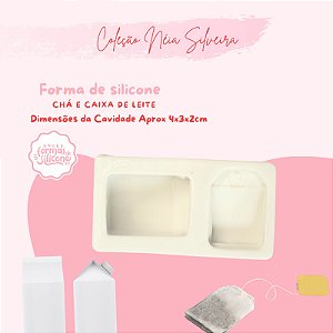 Molde de Silicone Chá e Caixa de Leite