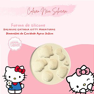 Molde de Silicone Balinhas Gatinha Kitty Miniaturas
