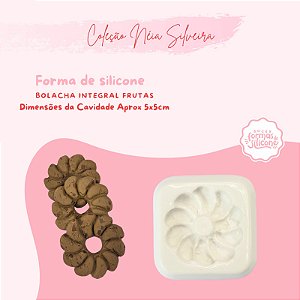 Molde de Silicone Bolacha Integral Frutas