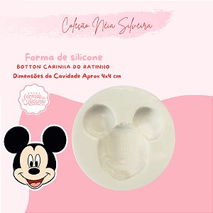 Molde de Silicone Botton Carinha do Ratinho