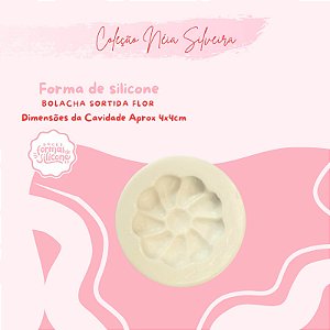 Molde de Silicone Bolacha Sortida Flor