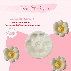 Molde de Silicone Flor Amapola M
