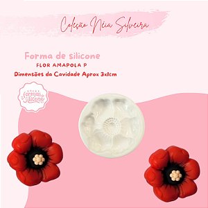 Molde de Silicone Flor Amapola P