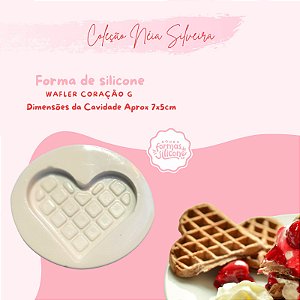 Molde de Silicone Waffle Coração G