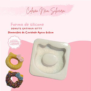 Molde de Silicone Donuts Gatinha Kitty