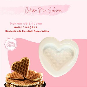 Molde de Silicone Waflle Coração P