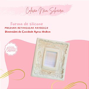 Molde de Silicone Moldura Retangular Arabesco