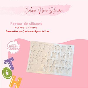 Molde de Silicone Alfabeto Linhas