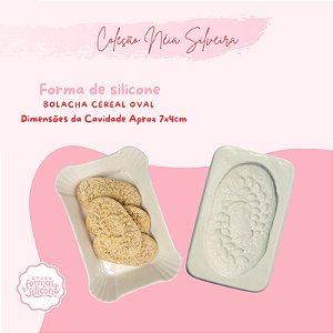 Molde de Silicone Bolacha Cereal Oval