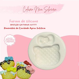 Molde de Silicone Waffle Gatinha Kitty