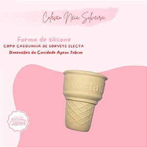 Molde de Silicone Copo Casquinha de Sorvete Electa