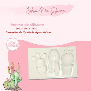 Molde de Silicone Suculenta Trio