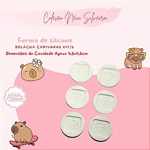Molde de Silicone Bolacha Capivara KIt / 6