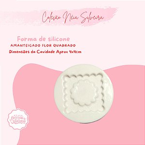 Molde de Silicone Amanteigado Flor Quadrado
