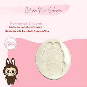 Molde de Silicone Biscoito Labubu Sentado