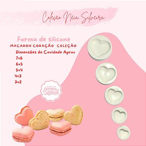 Molde de Silicone Macaron Coração Coleção