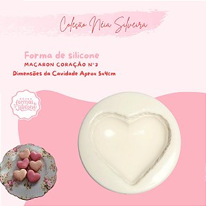 Molde de Silicone Macaron Coração 3