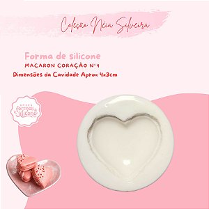 Molde de Silicone Macaron Coração 4