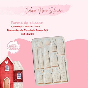 Molde de Silicone Casinhas Miniaturas