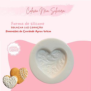 Molde de Silicone Bolacha Luz Coração