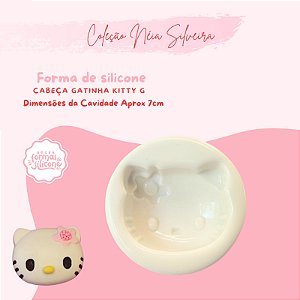 Molde de Silicone Cabeça Gatinha Kitty G