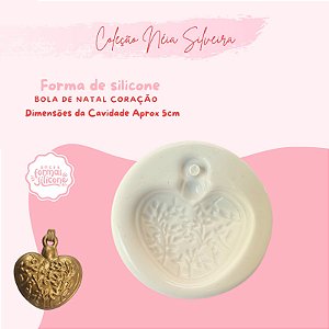 Molde de Silicone Bola de Natal Coração