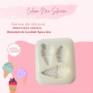 Molde de Silicone Miniaturas Sorvete