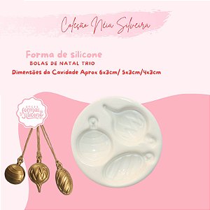 Molde de Silicone Bolas de Natal Trio