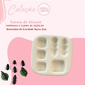 Molde de Silicone Formigas e Cubos de Açucar