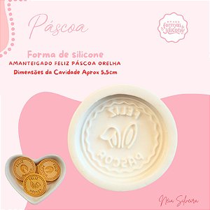 Molde de Silicone Amanteigado Feliz Páscoa Orelha