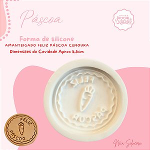 Molde de Silicone Amanteigado Feliz Páscoa Cenoura