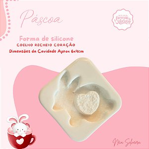 Molde de Silicone Coelho Recheio Coração