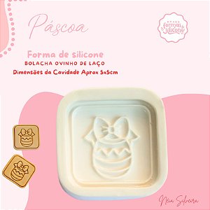 Molde de Silicone Bolacha Ovinho de Laço