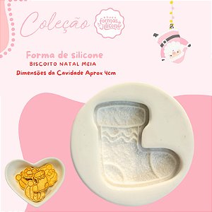 Molde de Silicone Biscoito Natal Meia