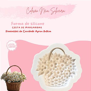 Molde de Silicone Cesta de Margaridas